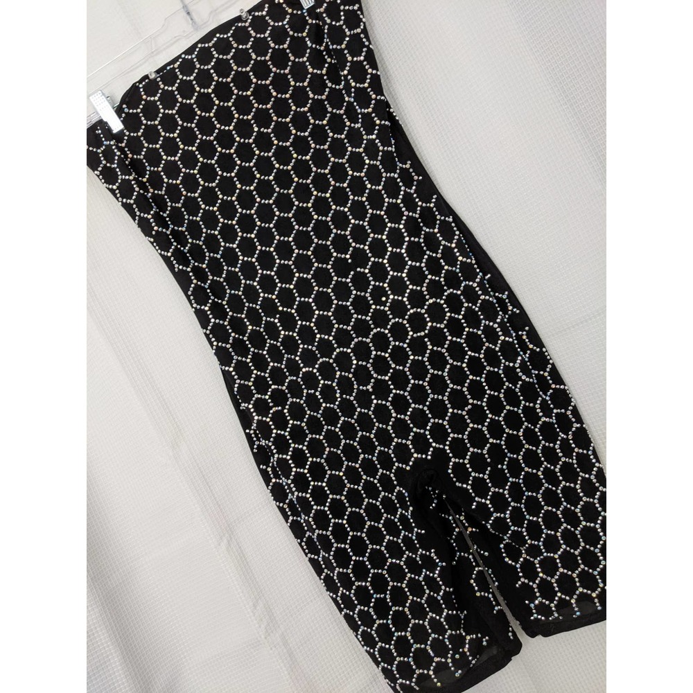 BANJUL! STUNNING BLACK NYLON SPANDEX CATSUIT MINI! SZ L